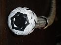 4ft Black and White 24 plait Custom Bullwhip Box Pattern knot detail D